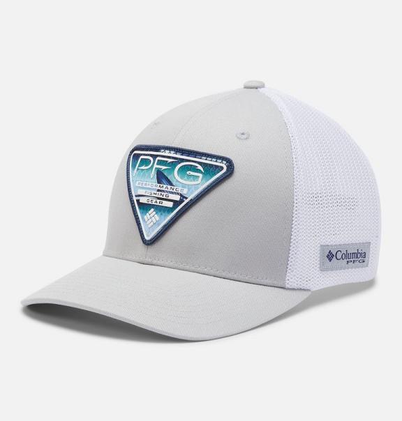 Columbia PFG Mesh Seasonal Hats Grey White For Men's NZ4259 New Zealand